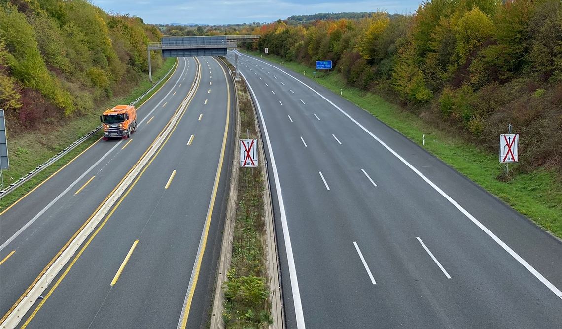 Seltener Anblick: Eine leere Autobahn A8 am Sonntagvormittag.Foto: privat