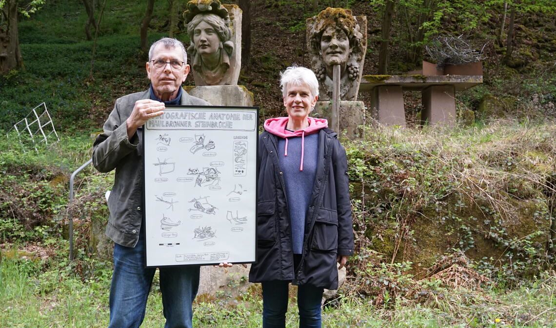 Sibylle Burrer und Martin Stankewitz wollen die Steinbrüche in und um Maulbronn ins Zentrum der Aufmerksamkeit rücken. Foto: Bastian