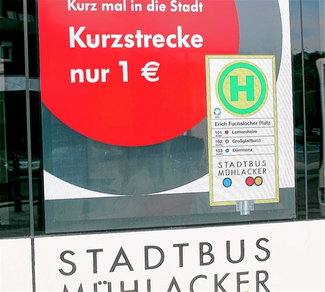 Sich für einen Euro durch die Stadt chauffieren lassen, diese Möglichkeit eröffnet neben dem Stadtbus Mühlacker auch alle Regionalbuslinien im Enzkreis innerhalb eines (politischen) Gemeindegebiets einschließlich der jeweiligen Ortsteile. Foto: Kollros