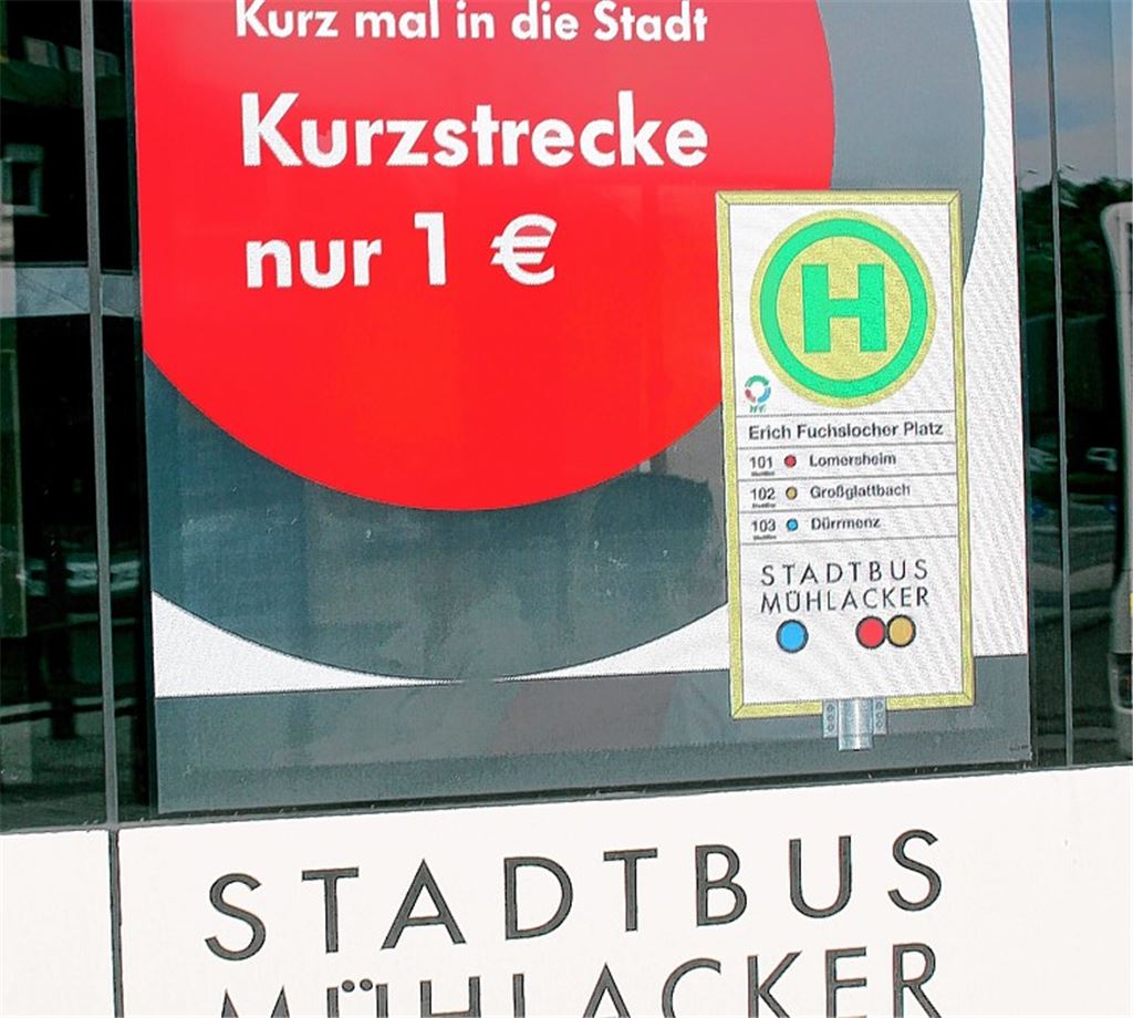 Sich für einen Euro durch die Stadt chauffieren lassen, diese Möglichkeit eröffnet neben dem Stadtbus Mühlacker auch alle Regionalbuslinien im Enzkreis innerhalb eines (politischen) Gemeindegebiets einschließlich der jeweiligen Ortsteile. Foto: Kollros