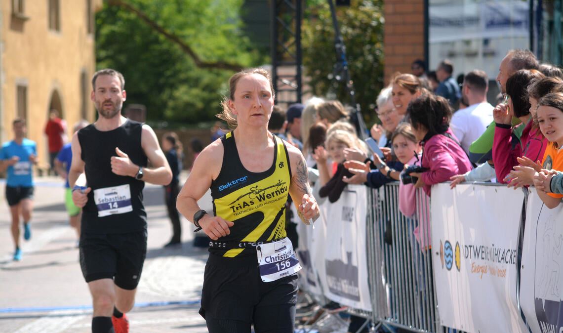 Siegerin Christiane Wolf auf der Strecke...