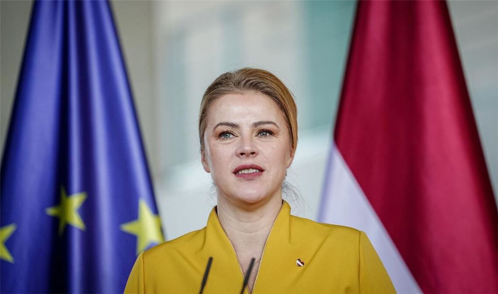 Siliņa bei einer Pressekonferenz (Archivbild).