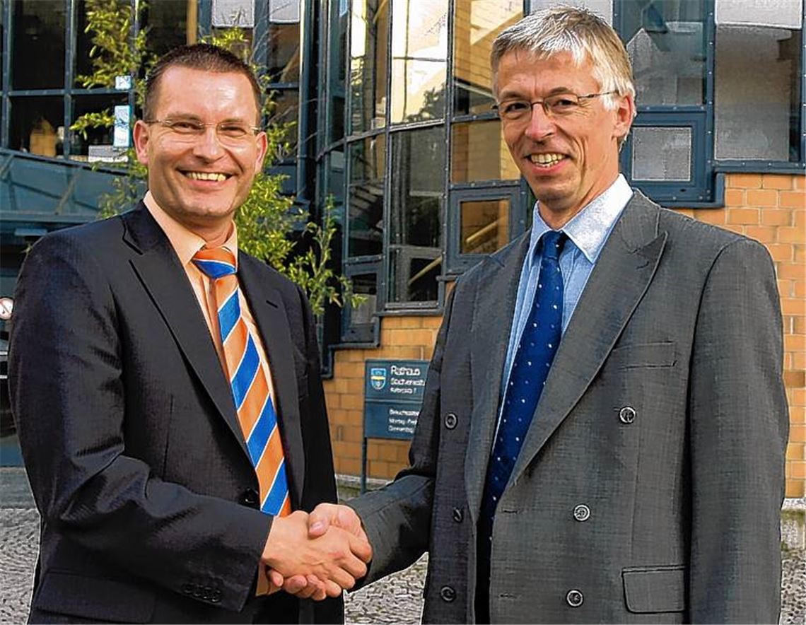 Sind sich beim Thema Mühlehof einig: Harald Töltl (li.) und Dr. Roland Peter.Archivfoto: Sadler
