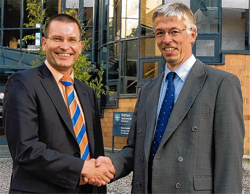 Sind sich beim Thema Mühlehof einig: Harald Töltl (li.) und Dr. Roland Peter.Archivfoto: Sadler