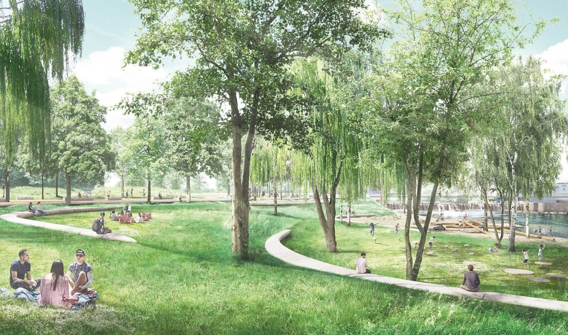 Gartenschau: Vaihingen hat ein Ziel So könnte der Bereich am jetzigen Sportplatz am Egelsee in Vaihingen aussehen.
