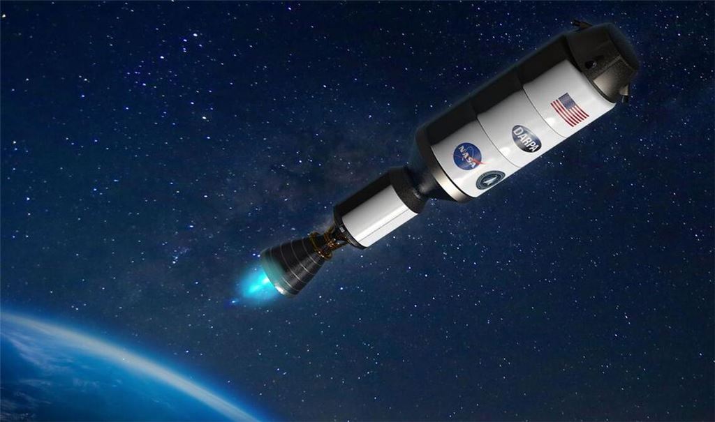 So könnte die atomgetriebene Rakete, die einmal zum Mars fliegen soll, aussehen.