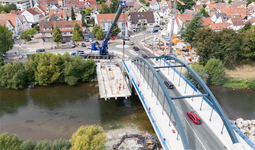 So sah die Verkehrssituation an der Brückenbaustelle am Mittwoch aus. Foto: Fotomoment