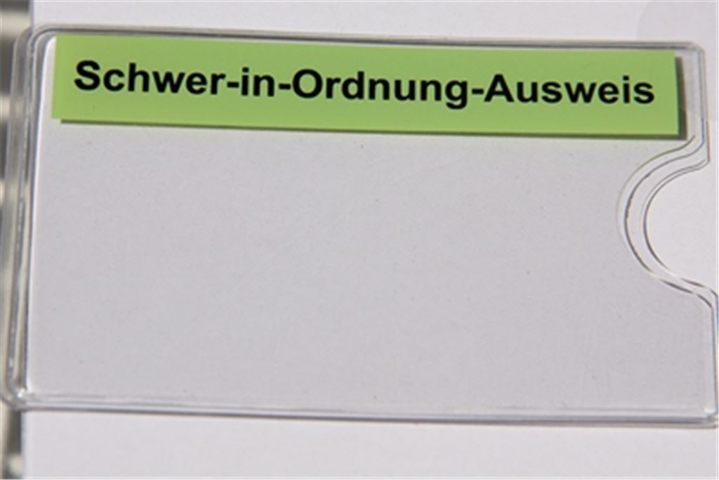 So sieht die Hülle aus, die dem Inhaber eines Schwerbehinderten-Ausweises kostenlos zur Verfügung gestellt werden kann. Foto: privat