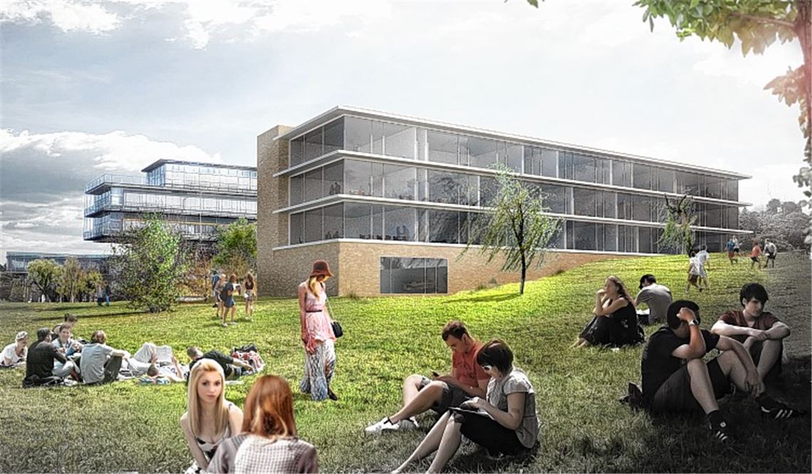 So soll der Erweiterungsbau der Fachhochschule Pforzheim aussehen. Fotomontage: privat