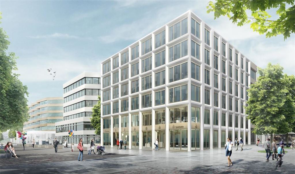 So soll der sanierte Komplex mit neuem Anbau aussehen.Foto/Visualisierung: blocher partners
