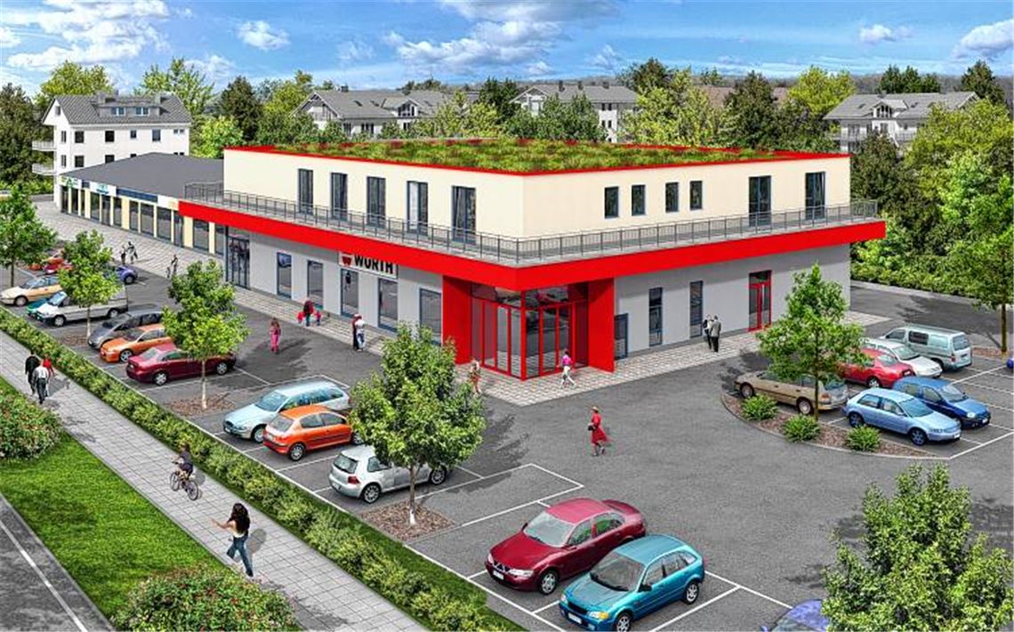 So, wie in dieser 3-D-Visualisierung, soll das neue Gebäude auf dem alten Schott-Areal nach der Planung des Grundstückseigentümers aussehen. Doch die Stadtverwaltung äußert Einwände.Grafik: privat