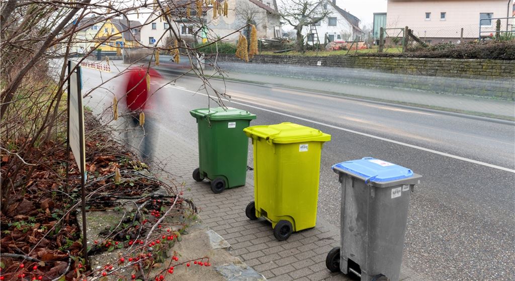 So wird es bald auch im Enzkreis aussehen: Aus zwei grünen Tonnen für „Rund“ und „Flach“ wird eine grüne für Papier, eine gelbe für Verkaufsverpackungen und eine blaue für Altglas. Foto: Fotomoment