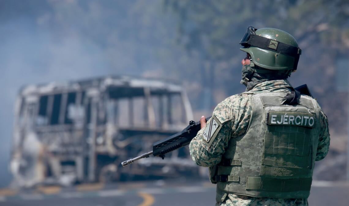 Soldat im Bundesstaat   Michoacán, wo „El Mencho“ getötet wurde