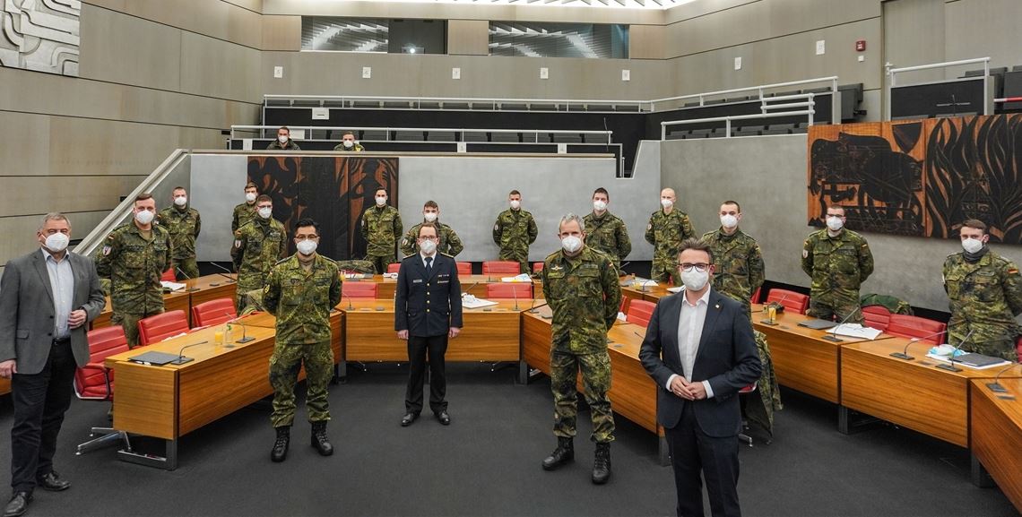 Soldaten für Schnelltests