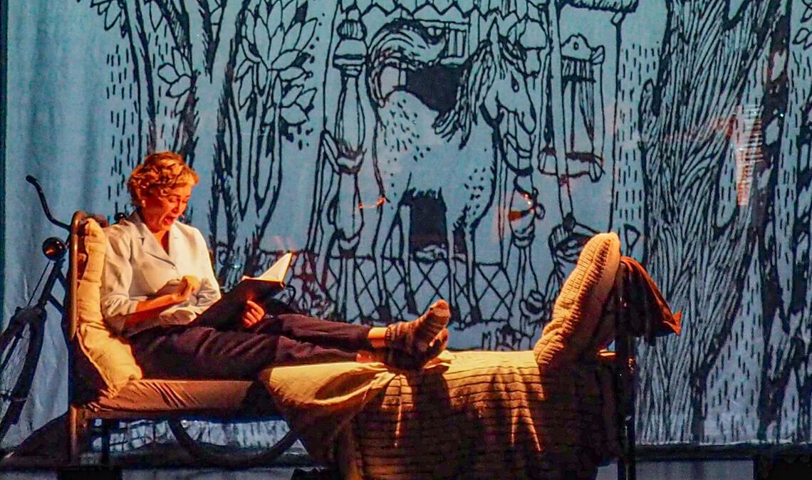 Spannender und bewegender Abend im Uhlandbau: Gesine Cukrowski lässt Astrid Lindgrens Kindheit, Werdegang und Haltung mit feiner Sprache und großer Ausdruckskraft lebendig werden. Foto: Müller