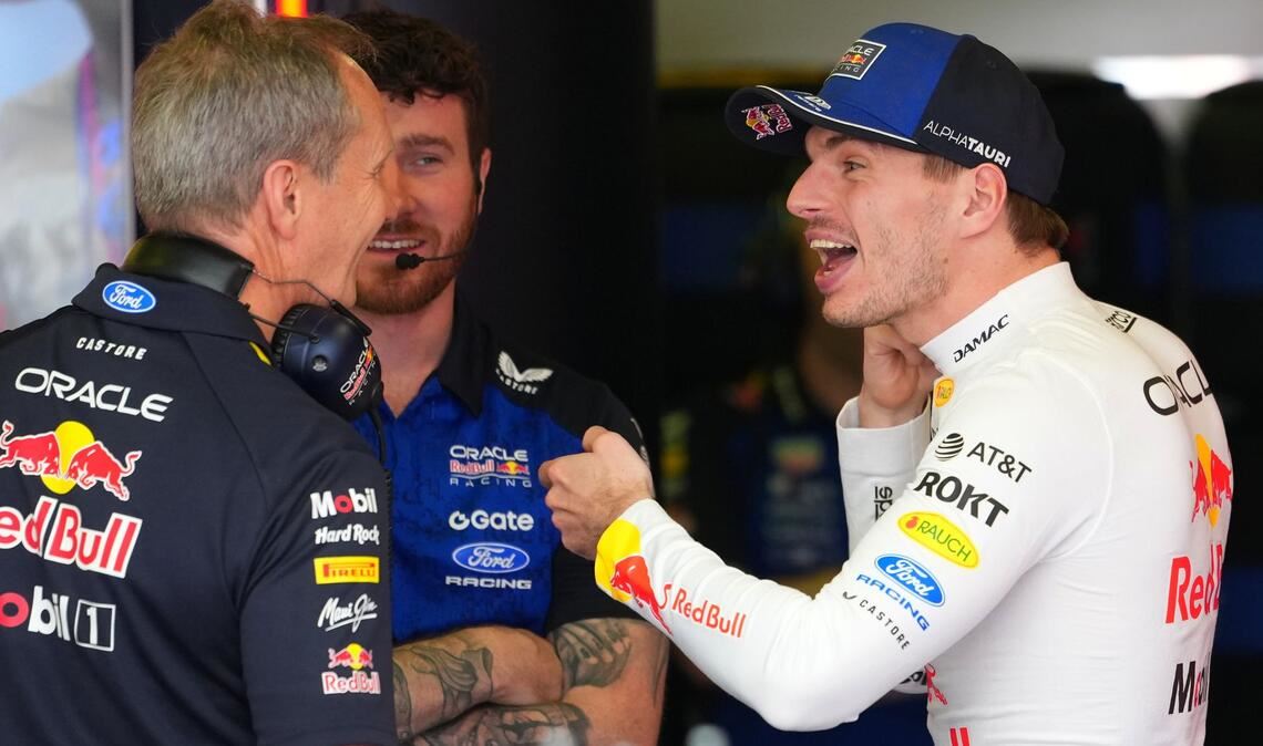 Spaß im Team: Max Verstappen hat Red Bull viel zu verdanken. (Archivbild)