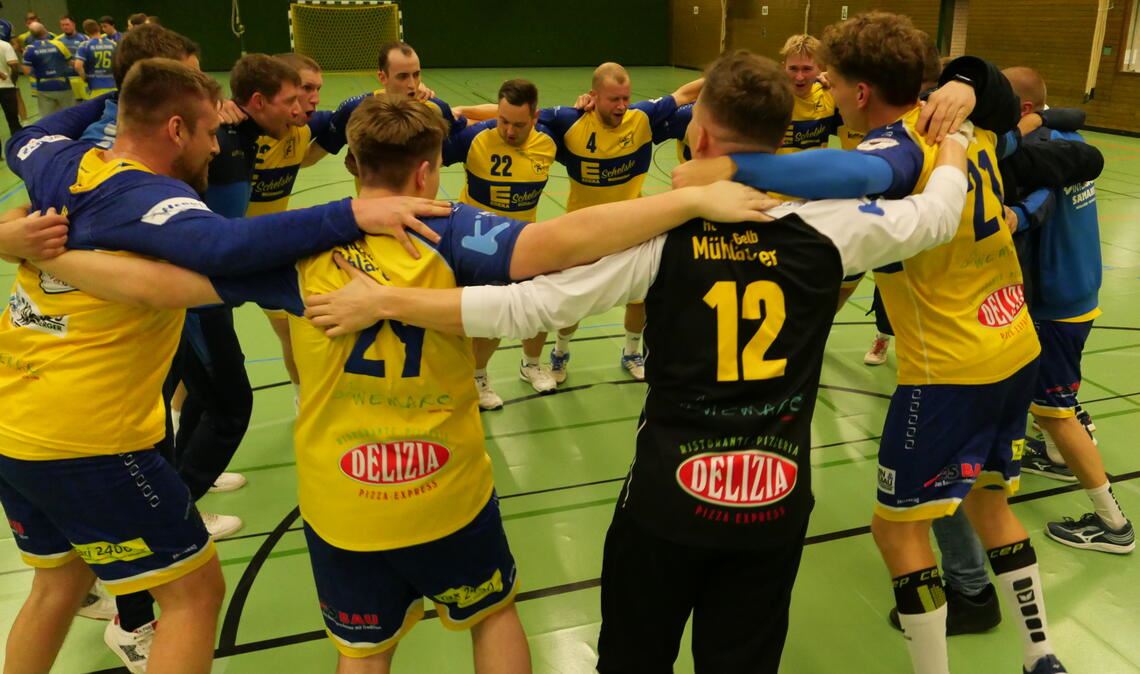 Spitzenreiter Blau-Gelb Mühlacker II jubelt auch nach dem jüngsten Spiel. Foto: privat