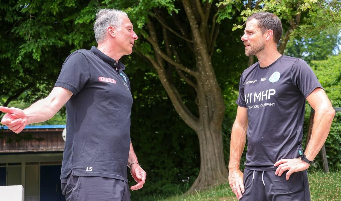 Sport-Geschäftsführer Lutz Siebrecht (li.) und Trainer Marco Wildersinn können weitere 2025 planen.