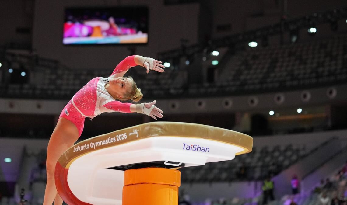 Sprung-Finale in Indonesien: Deutsche Hoffnung Karina Schönmaier bei der Turn-WM