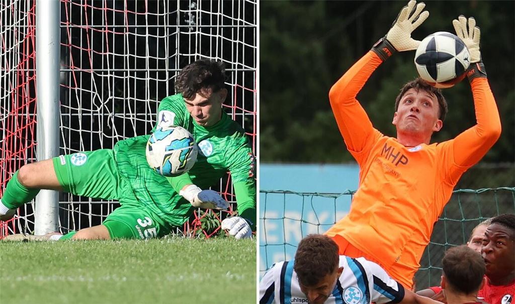 Stammtorwart Bela Dumrath (re.) pausierte, Leon Neaime rettete die Blauen mit seinen Paraden in Weilimdorf.