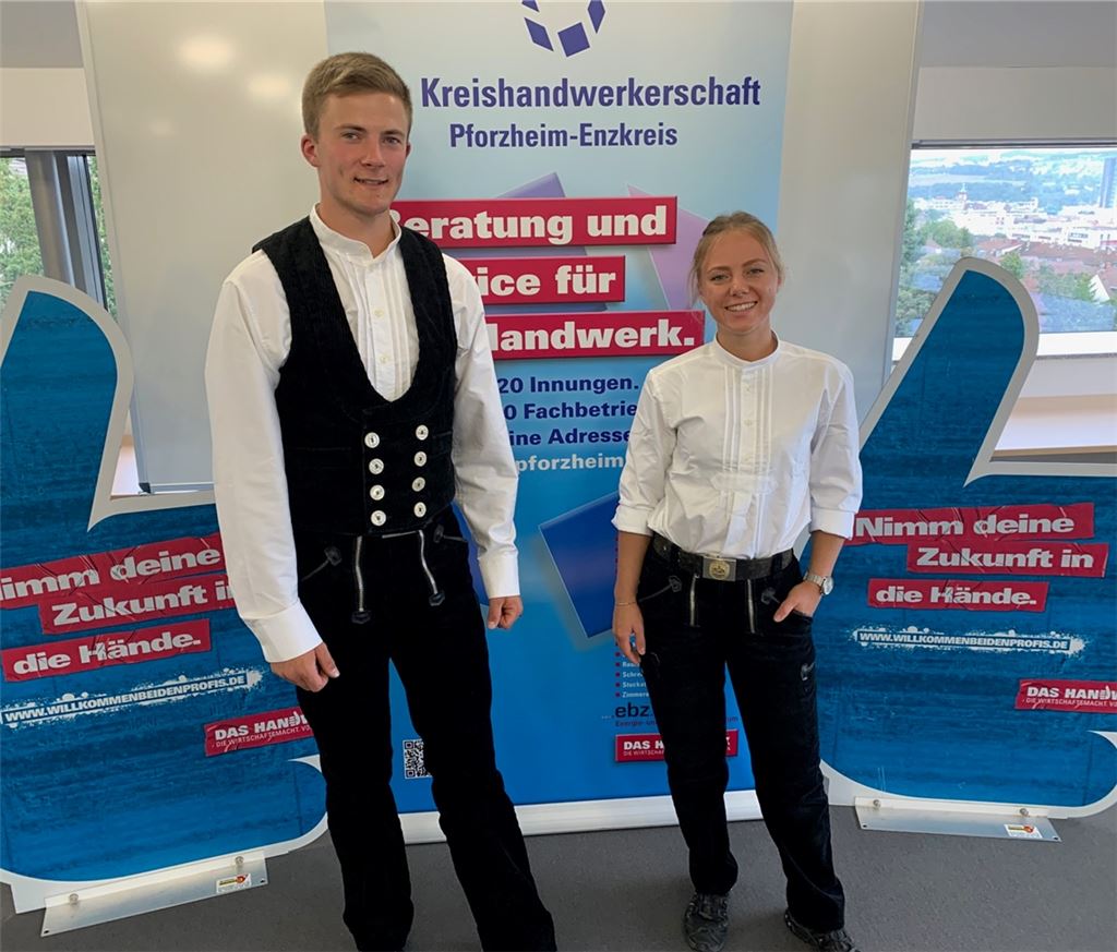 Starke Leistungen: Jennifer Wöhr und Daniel Henz gewinnen die Förderpreise der Sparkasse Pforzheim Calw und der Volksbank Pforzheim.Foto: privat