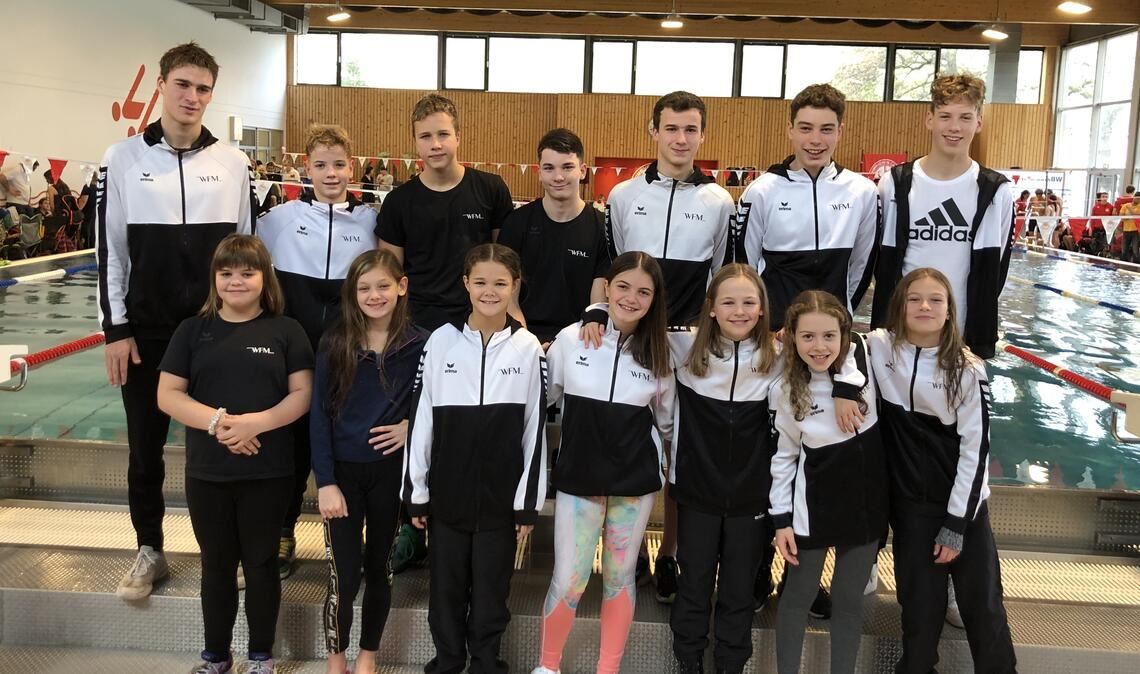 Starke Leistungen bei großer Konkurrenz: die Schwimmerinnen und Schwimmer der Wasserfeunde Mühlacker bei der DMSJ in Stuttgart.