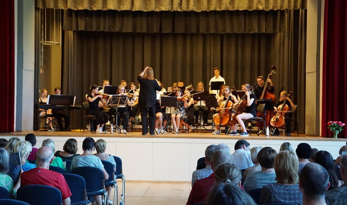 Starker Auftritt im Uhlandbau-Saal: das Orchester des THG Mühlacker. Foto: Bastian