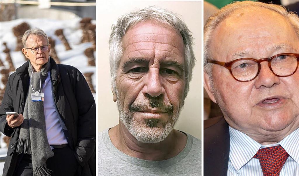 Stefan von Holtzbrinck und Hubert Burda (links und rechts) – die Verleger zählen zu den reichsten Baden-Württembergern. Jeffrey Epstein (Mitte) suchte die Nähe zu ihnen. Aber die Milliardäre blieben auf Abstand. (Archivbilder)