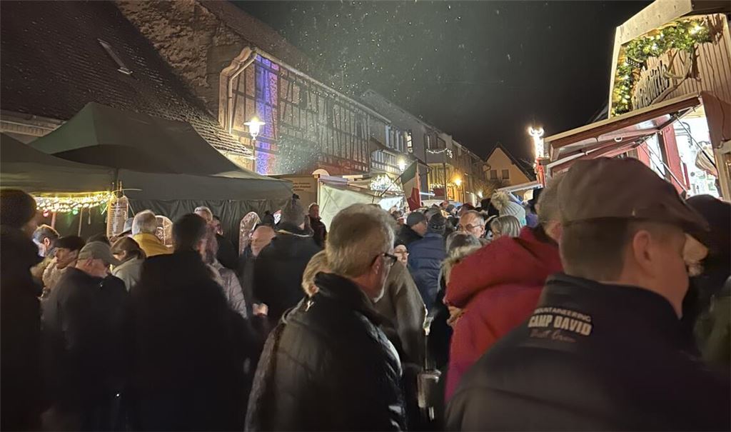 Stimmungsvoll: Der Samstagabend auf dem Illinger Weihnachtsmarkt lockt viele Menschen an, die sich über die unterschiedlichen Angebote an den Ständen freuen. Fotos: Stahlfeld