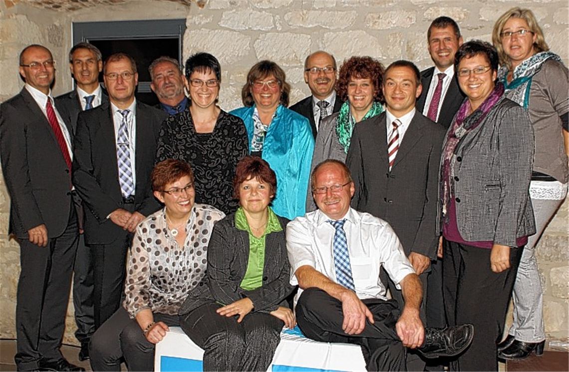 Strahlende Gesichter: Jubilarehrung bei der Volksbank Bruchsal-Bretten.