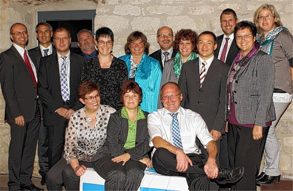 Strahlende Gesichter: Jubilarehrung bei der Volksbank Bruchsal-Bretten.