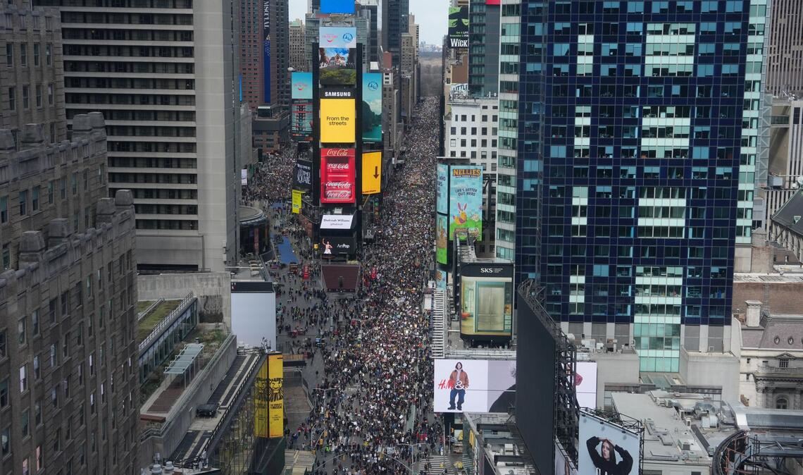 Straßen in New York waren voller Demonstranten.