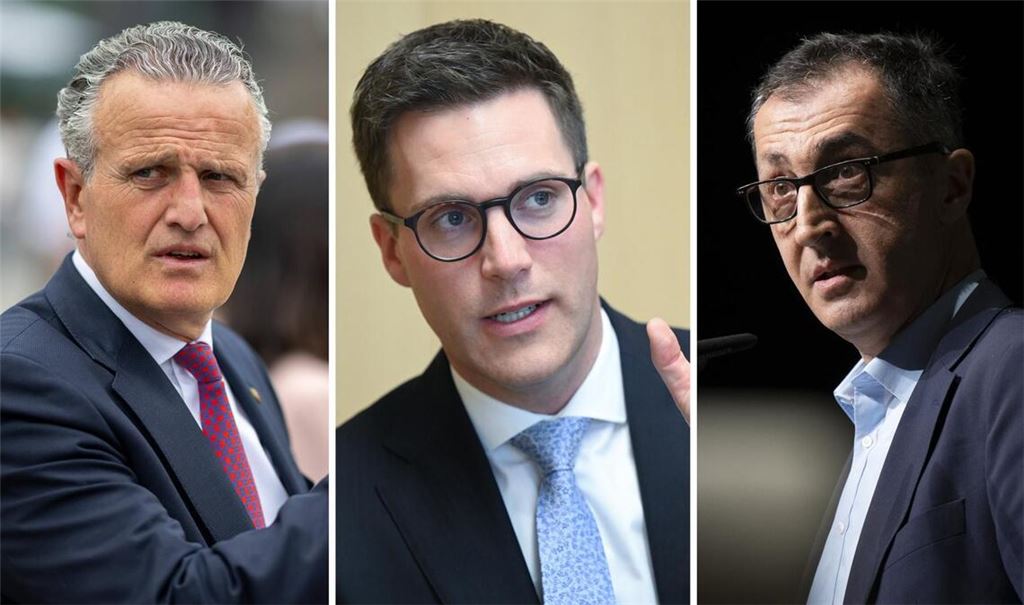 Stuttgarts OB Frank Nopper (li.) und die Spitzenkandidaten ihrer Parteien für die Landtagswahl im kommenden Jahr, Manuel Hagel (CDU, Mitte) und Cem Özdemir (Grüne, re.) – was halten die drei von Palmers Vorhaben?