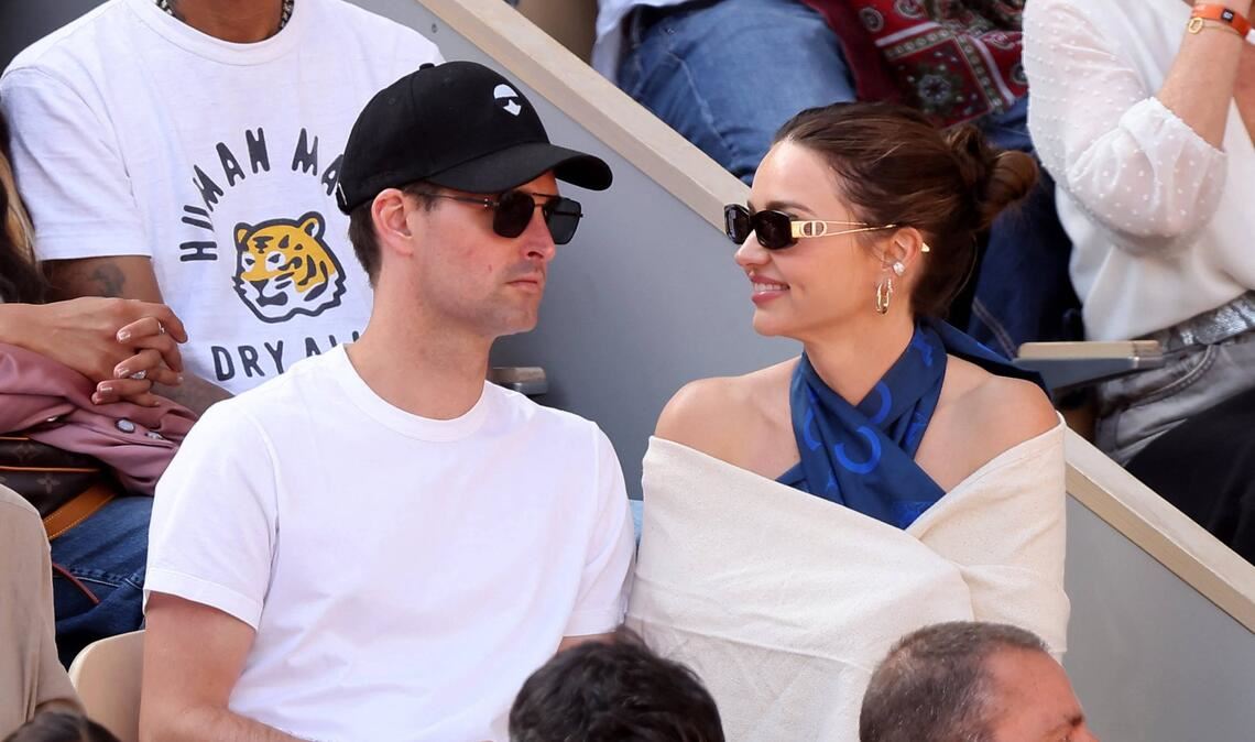Supermodel Miranda Kerr und Snapchat-Gründer Evan Spiegel genießen das Finale der French Open.