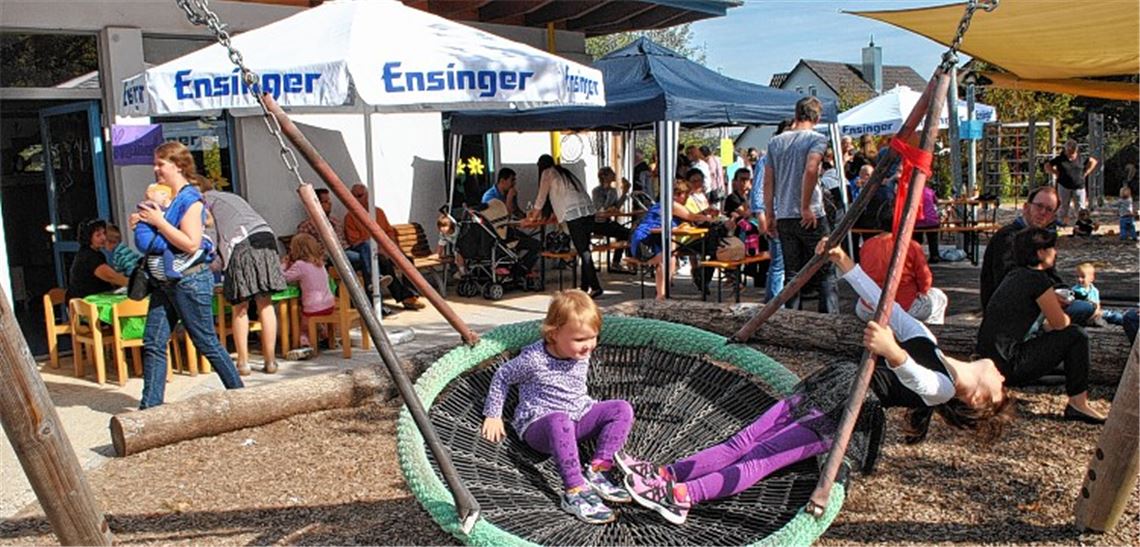 Tag der offenen Tür: Jede Menge Betrieb herrscht im Kindergarten Villa Emrich, der die Besucher ...