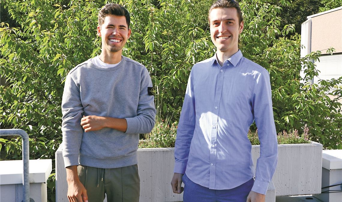 „Intensität nimmt Stück für Stück zu“ Tatkräftig: Luca Ockernahl (li.) und Tim Warzawa wollen ein Start-up gründen. Foto: Wewoda