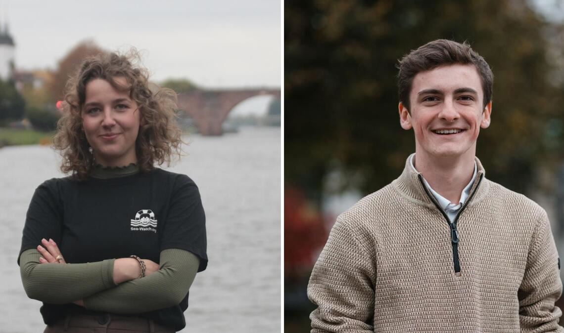 Theresa Fidušek und Jaron Immer wollen sich als Landessprecher der Grünen Jugend zur Wahl stellen.