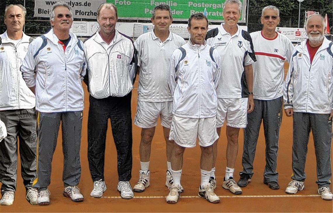 Pforzheimer Senioren stehen in DM-Endrunde Titelträger im Südwesten: Die Herren 65 des TC Wolfsberg Pforzheim.