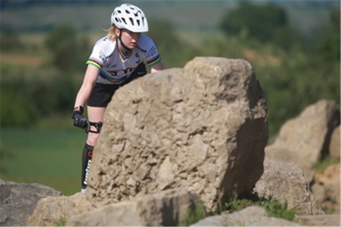 Trial-Profi Nina Reichenbach hat in den vergangenen Wochen hart trainiert, nun gilt der volle Fokus den Deutschen Meisterschaften in Berlin. Foto: Huber