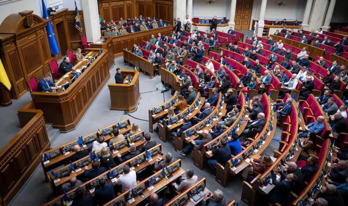Trotz des laufenden Krieges tagt das ukrainische Parlament weiter. (Archivbild)