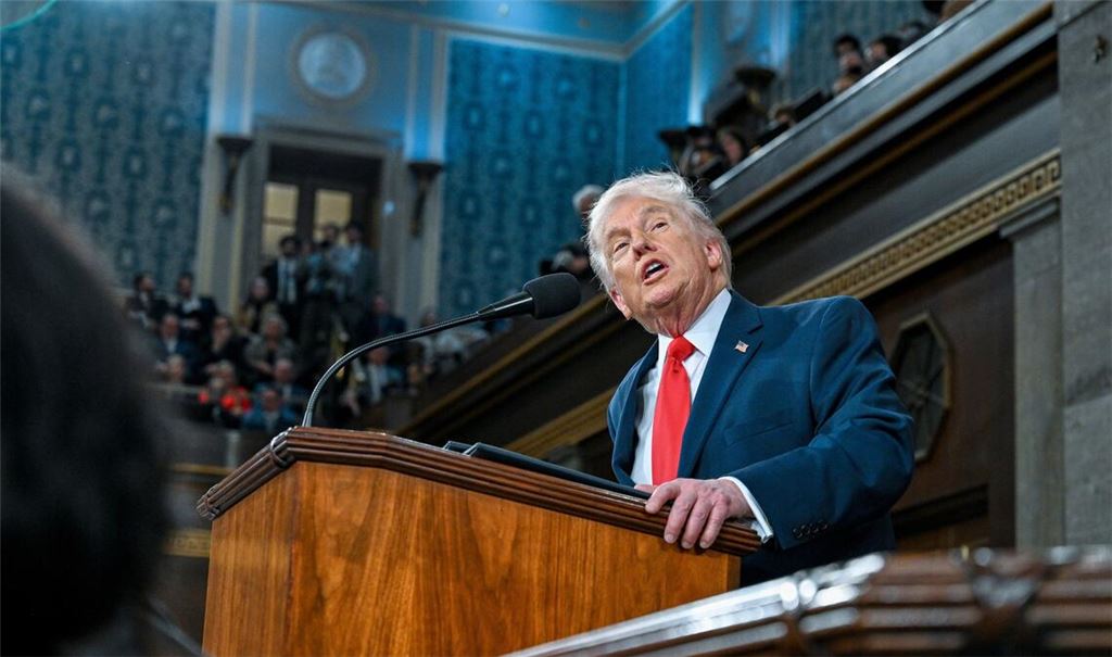 Trump fand in seiner Rede wie so viel Lob für die eigene Politik.