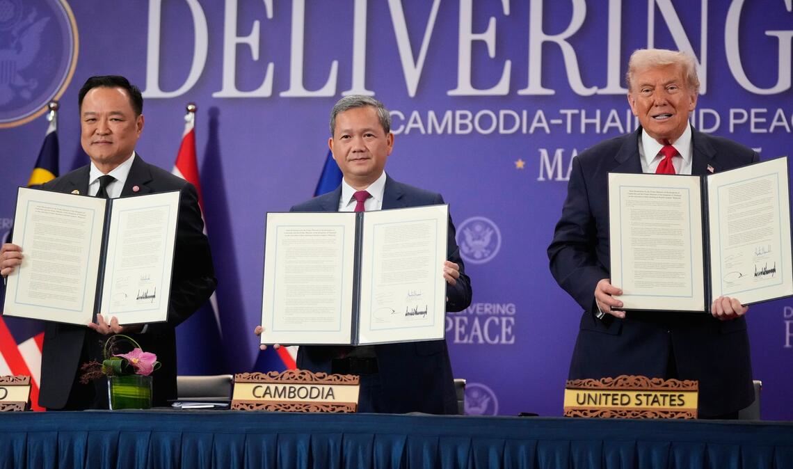 Trump hat Thailand und Kambodscha zu dem Friedensabkommen gedrängt.