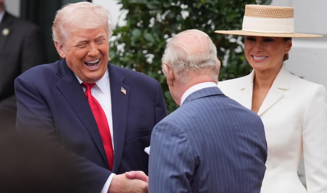 Trump (l.) hob die besondere Verbindung beider Nationen hervor.