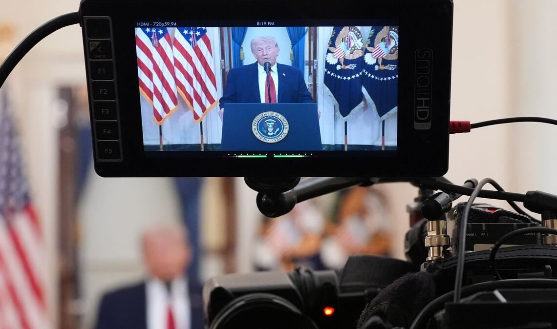 Trump sprach rund zwanzig Minuten zu den Amerikanerinnen und Amerikanern.