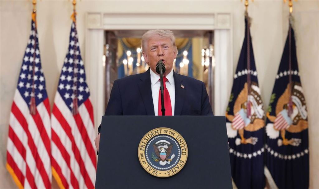 Trump spricht in seiner Rede an die Nation.