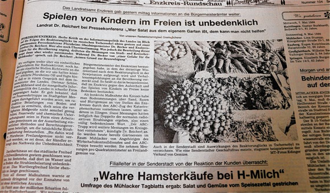 Tschernobyl: „Heute noch überhöhte Werte“ „Heute noch überhöhte Werte“
