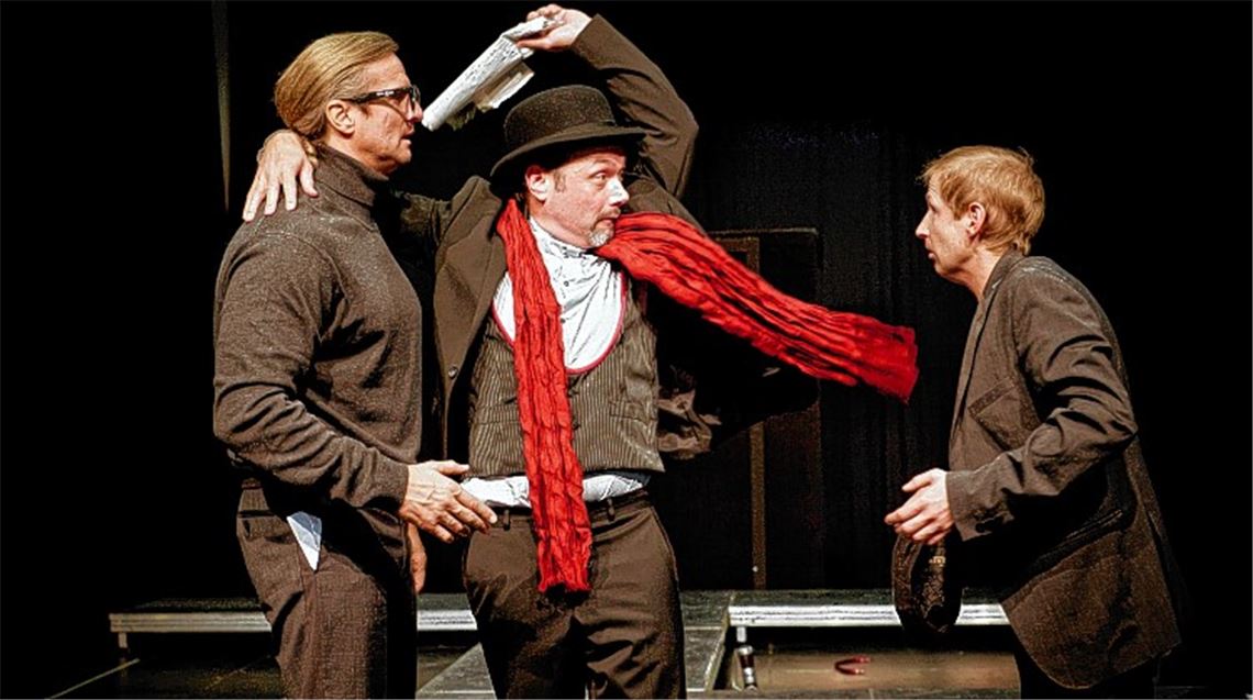 Turbulent: Dierk Prawdzik, Andreas Erfurth und Sebastian Bischoff.Foto: shakespeare & partner
