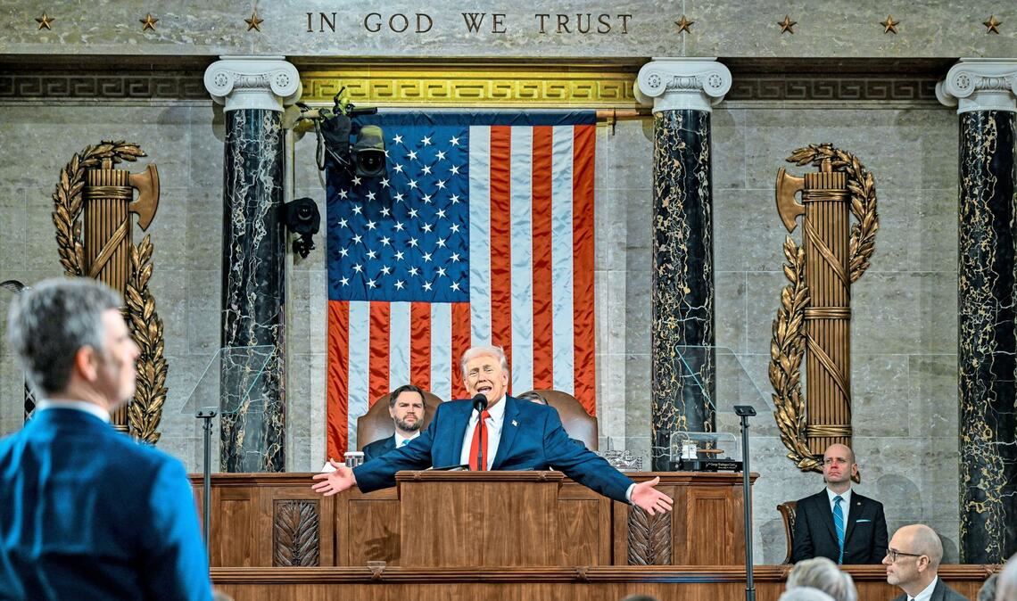 US-Präsident Donald Trump hält die Rede zur Lage der Nation vor einer  Sitzung des Kongresses im US-Kapitol.