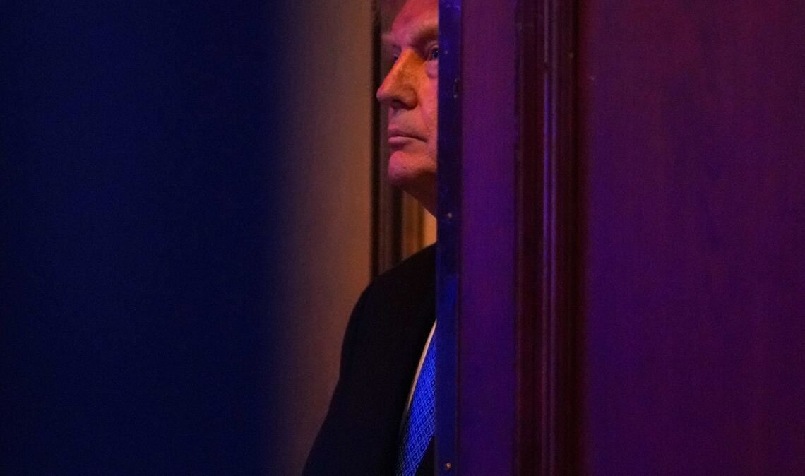 US-Präsident Donald Trump wartet hinter den Kulissen der Politikkonferenz der „Faith & Freedom Coalition“ im Washington Hilton.