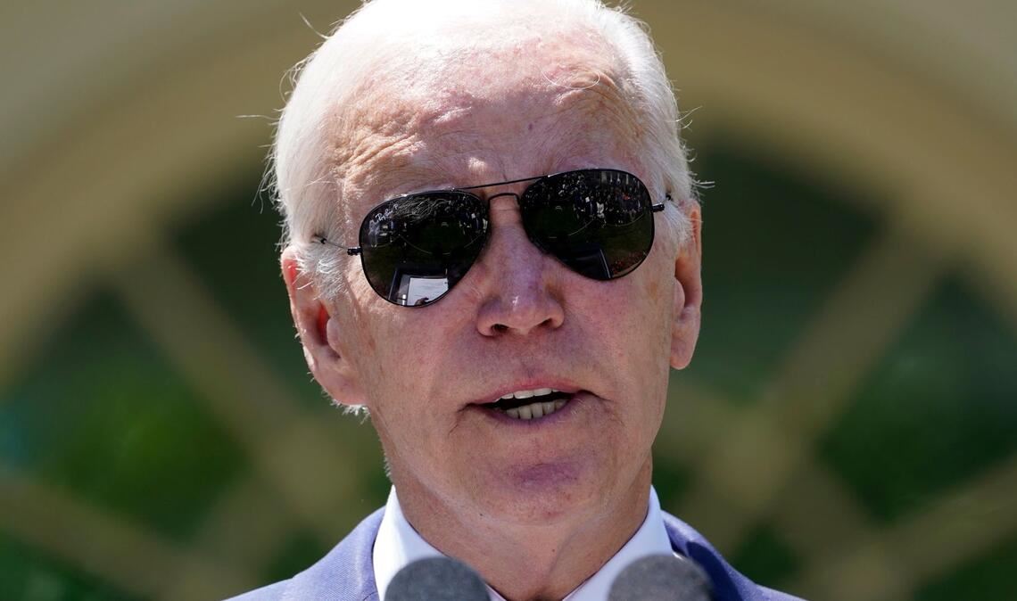 US-Präsident Joe Biden bei einem Pressetermin im Rosengarten des Weißen Hauses.